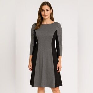 Chaps Grey and Black Classy Dress size Small
